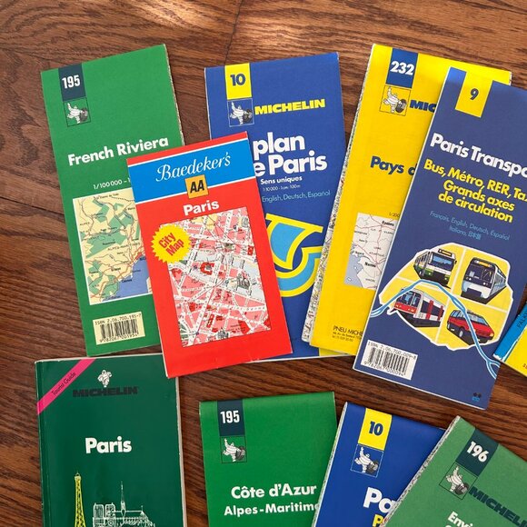 Lot of Vintage 90s MICHELIN Foldable Paper Street Maps Bus Route Paris France - Picture 6 of 14